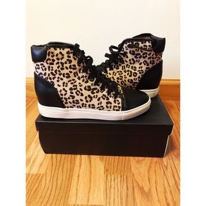 Nasty Gal - Leopard Print Wedge Sneakers